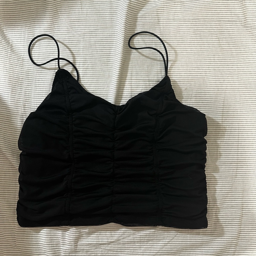 Garage Black Ruched Camisole Top